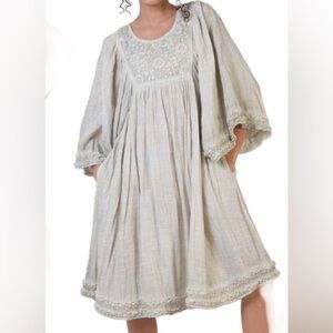 Mint green peasant dress